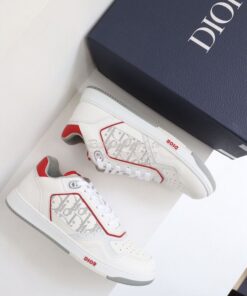 Replica Dior B27 Low-Top Sneaker Red, and White Smooth Calfskin with W 2