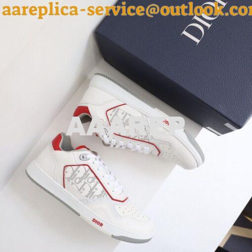 Replica Dior B27 Low-Top Sneaker Red, and White Smooth Calfskin with W 2