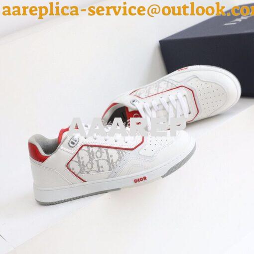 Replica Dior B27 Low-Top Sneaker Red, and White Smooth Calfskin with W 4