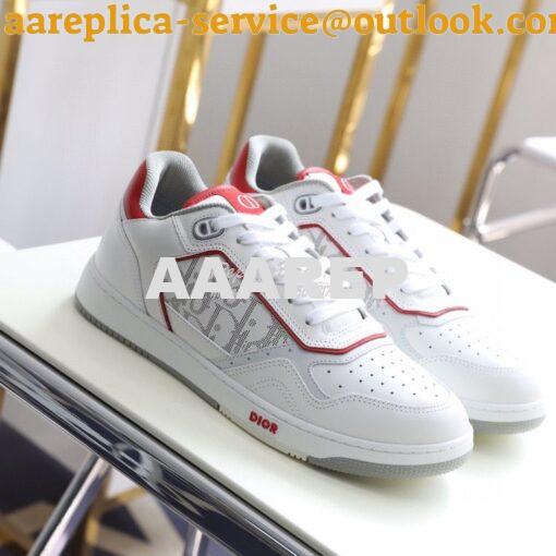 Replica Dior B27 Low-Top Sneaker Red, and White Smooth Calfskin with W 5