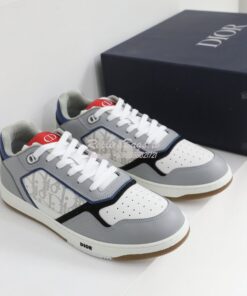 Replica Dior B27 Low-Top Sneaker Blue, Gray and White Smooth Calfskin