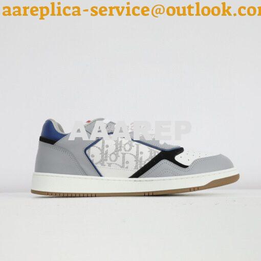 Replica Dior B27 Low-Top Sneaker Blue, Gray and White Smooth Calfskin 2