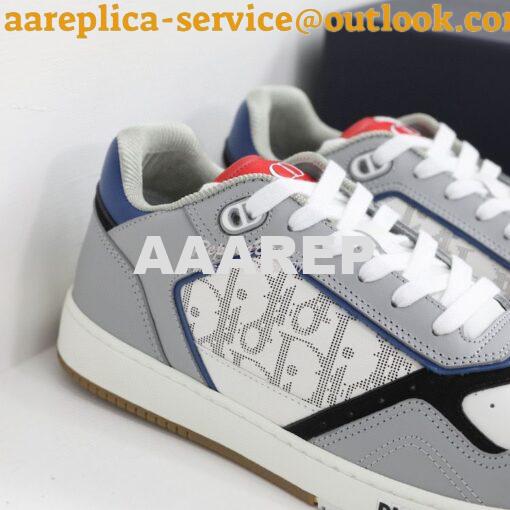 Replica Dior B27 Low-Top Sneaker Blue, Gray and White Smooth Calfskin 5