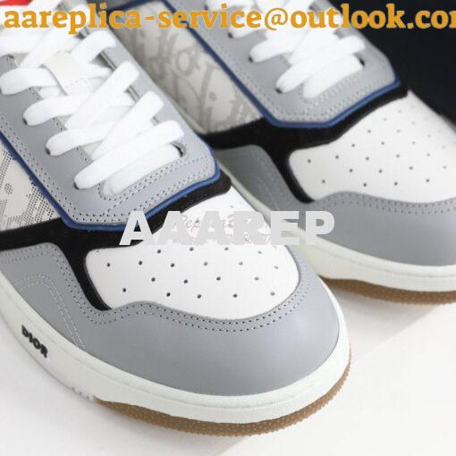 Replica Dior B27 Low-Top Sneaker Blue, Gray and White Smooth Calfskin 7
