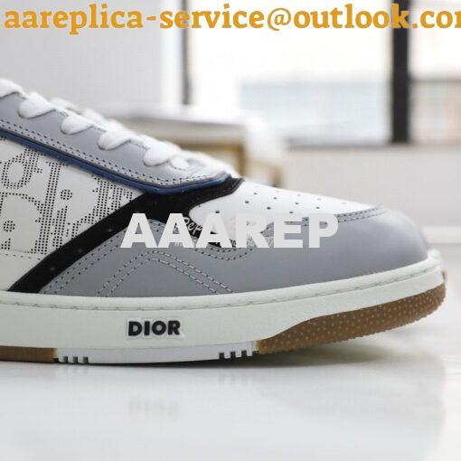 Replica Dior B27 Low-Top Sneaker Blue, Gray and White Smooth Calfskin 8