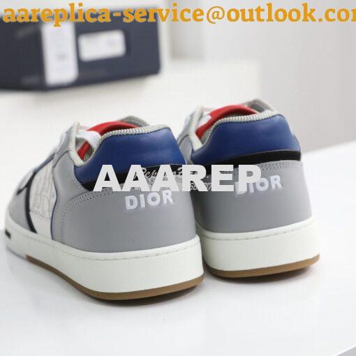 Replica Dior B27 Low-Top Sneaker Blue, Gray and White Smooth Calfskin 9
