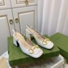 Replica Gucci Women's Mid-heel Slingback with Horsebit 643892 White