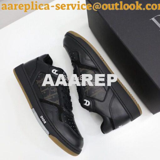 Replica Dior World Tour B27 Low-Top Sneaker Black Oblique Galaxy Leath 5