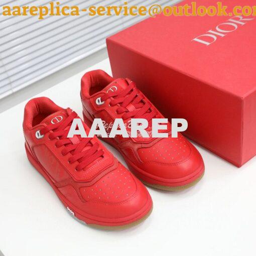 Replica Dior World Tour B27 Low-Top Sneaker Red Oblique Galaxy Leather