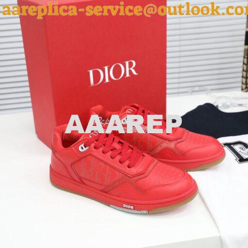 Replica Dior World Tour B27 Low-Top Sneaker Red Oblique Galaxy Leather 4