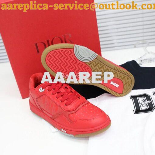 Replica Dior World Tour B27 Low-Top Sneaker Red Oblique Galaxy Leather 10