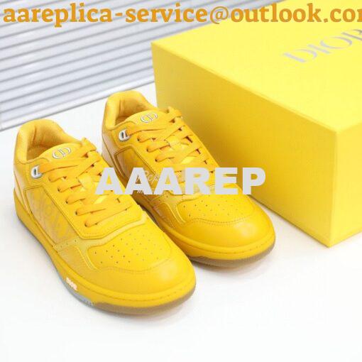Replica Dior World Tour B27 Low-Top Sneaker Yellow Oblique Galaxy Leat