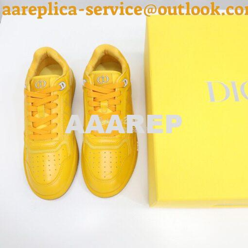 Replica Dior World Tour B27 Low-Top Sneaker Yellow Oblique Galaxy Leat 3