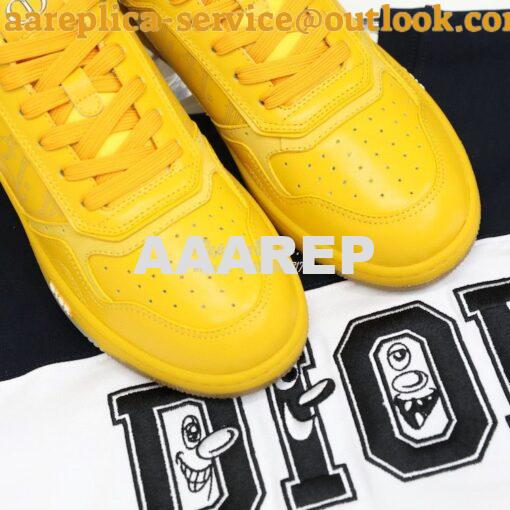 Replica Dior World Tour B27 Low-Top Sneaker Yellow Oblique Galaxy Leat 4