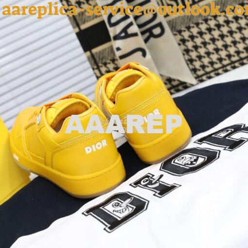 Replica Dior World Tour B27 Low-Top Sneaker Yellow Oblique Galaxy Leat 7