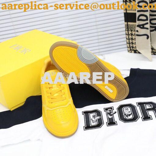 Replica Dior World Tour B27 Low-Top Sneaker Yellow Oblique Galaxy Leat 11