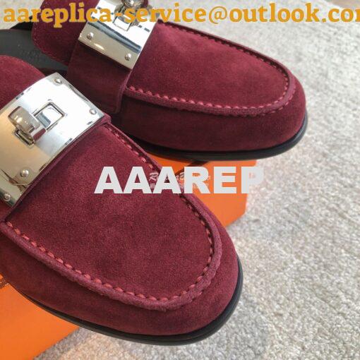 Replica Hermes Iota Mule in Suede Goatskin H241159Z 13