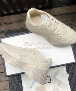 Replica  Gucci Women Men's Rhyton Leather Sneaker Plain 528892
