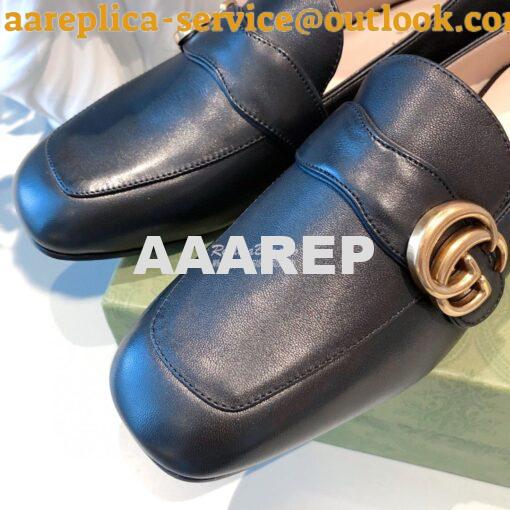 Replica Gucci Leather Loafer With Double G 602496 Black 5