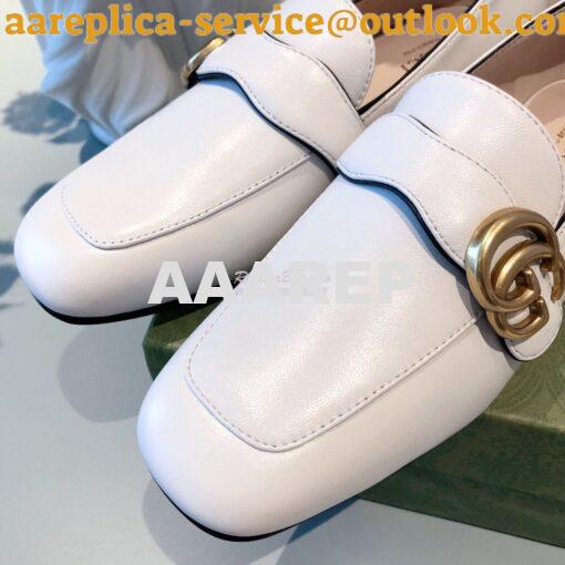 Replica Gucci Leather Loafer With Double G 602496 White 5
