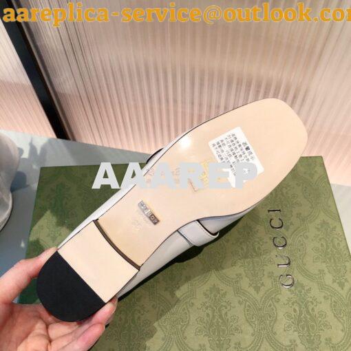 Replica Gucci Leather Loafer With Double G 602496 White 8