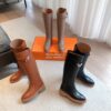 Replica Hermes Honey Boot in Heritage calfskin with rubber sole with c 12