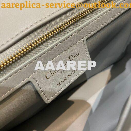 Replica Dior Medium Caro Bag Stone Gray Supple Cannage Calfskin M9242U 8