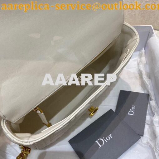 Replica Dior Medium Caro Bag White Supple Cannage Calfskin M9242U 7