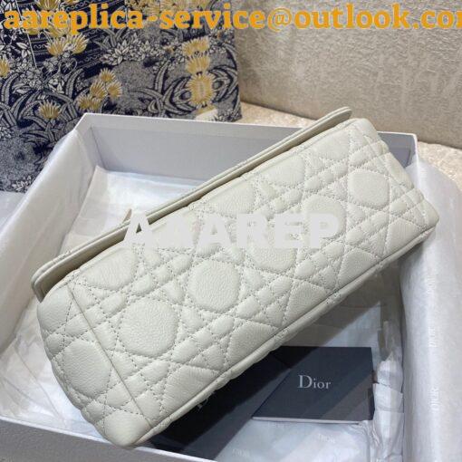 Replica Dior Medium Caro Bag White Supple Cannage Calfskin M9242U 9