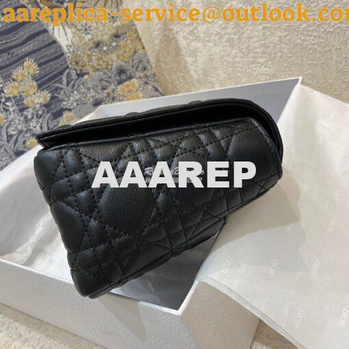 Replica Dior Medium Caro Bag Black Supple Cannage Calfskin M9242U 4