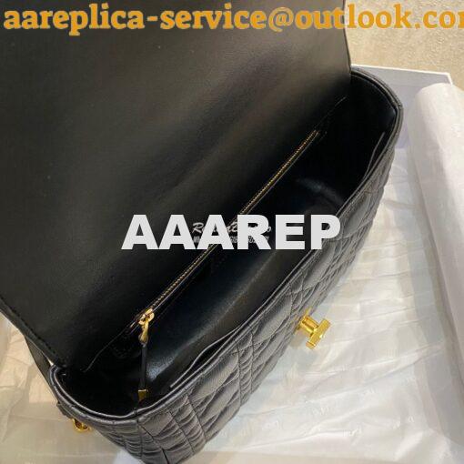 Replica Dior Medium Caro Bag Black Supple Cannage Calfskin M9242U 7