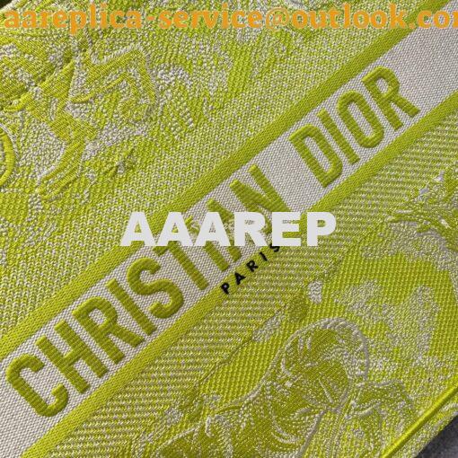 Replica Dior Book Tote bag in Lime Toile de Jouy Reverse Embroidery 4