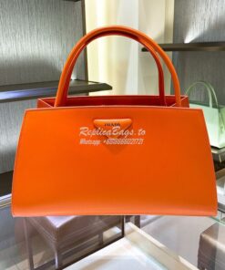 Replica Prada Brushed Leather Handbag 1BA327 Orange