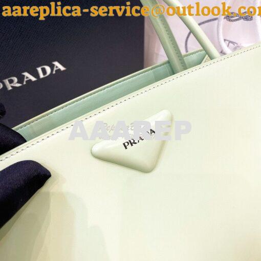 Replica Prada Brushed Leather Handbag 1BA327 Aqua 8