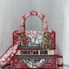 Replica Dior Medium Lady D-Lite Bag Red and White D-Royaume d'Amour Em