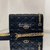 Replica Dior Caro Belt Pouch With Chain in Black Supple Cannage Calfsk