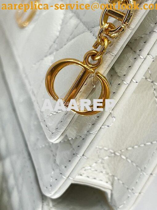 Replica Dior Caro Belt Pouch With Chain in Latte Supple Cannage Calfsk 2