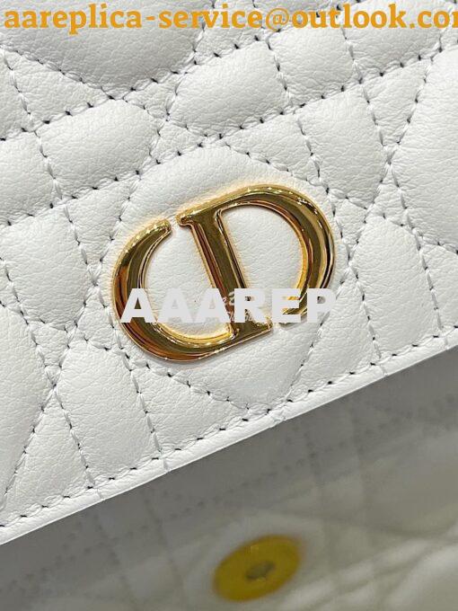 Replica Dior Caro Belt Pouch With Chain in Latte Supple Cannage Calfsk 3