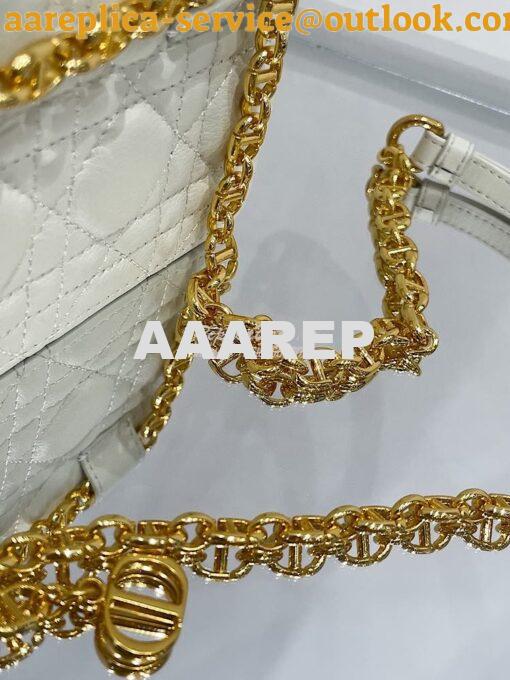 Replica Dior Caro Belt Pouch With Chain in Latte Supple Cannage Calfsk 4