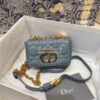 Replica Dior Micro Caro Bag in Cloud Blue Supple Cannage Calfskin S202
