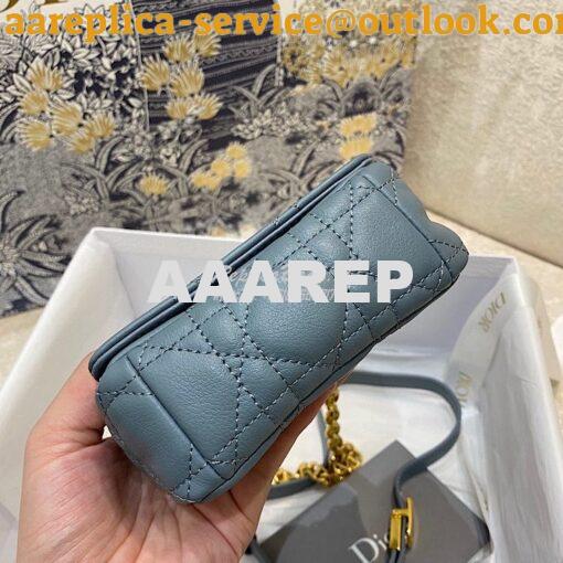 Replica Dior Micro Caro Bag in Cloud Blue Supple Cannage Calfskin S202 4