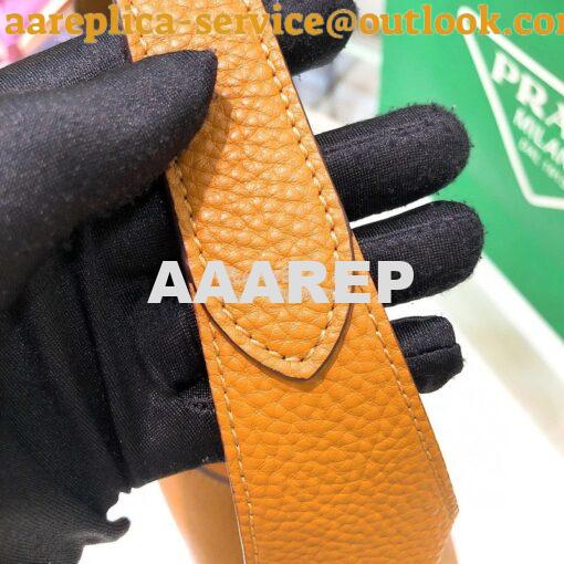 Replica Prada Leather Handbag 1BC127 Caramel 5