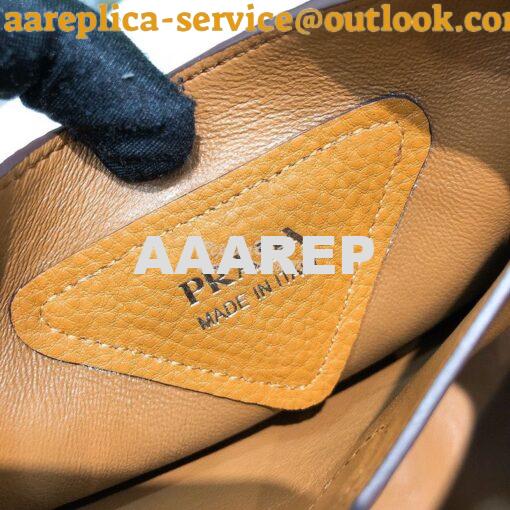 Replica Prada Leather Handbag 1BC127 Caramel 6