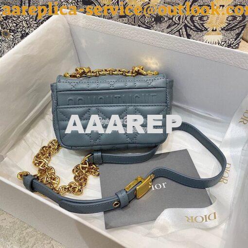 Replica Dior Micro Caro Bag in Cloud Blue Supple Cannage Calfskin S202 6