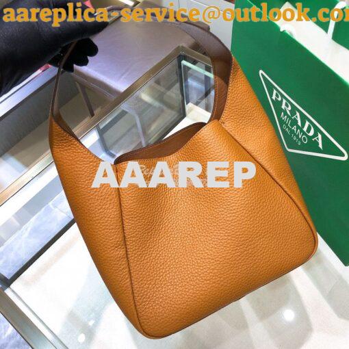 Replica Prada Leather Handbag 1BC127 Caramel 9