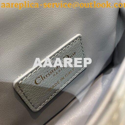 Replica Dior Micro Caro Bag in Cloud Blue Supple Cannage Calfskin S202 9