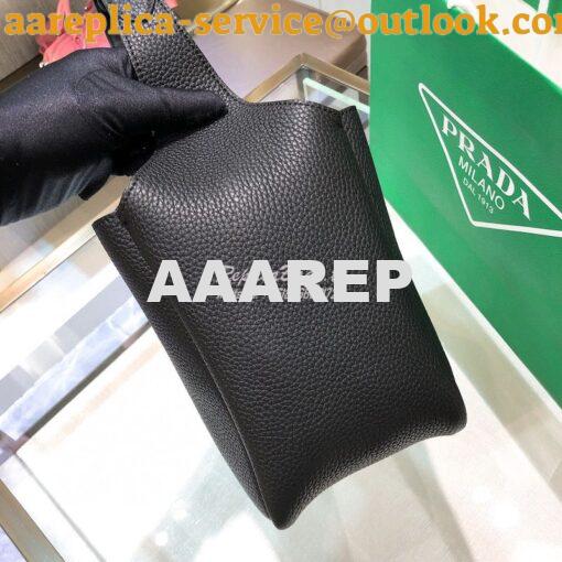 Replica Prada Leather Handbag 1BC127 Black 5