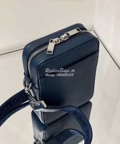 Replica Dior World Tour Messenger Pouch Blue Oblique Galaxy Leather 2