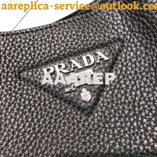 Replica Prada Leather Handbag 1BC127 Black 6