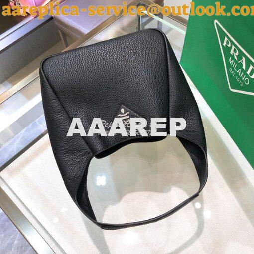 Replica Prada Leather Handbag 1BC127 Black 7